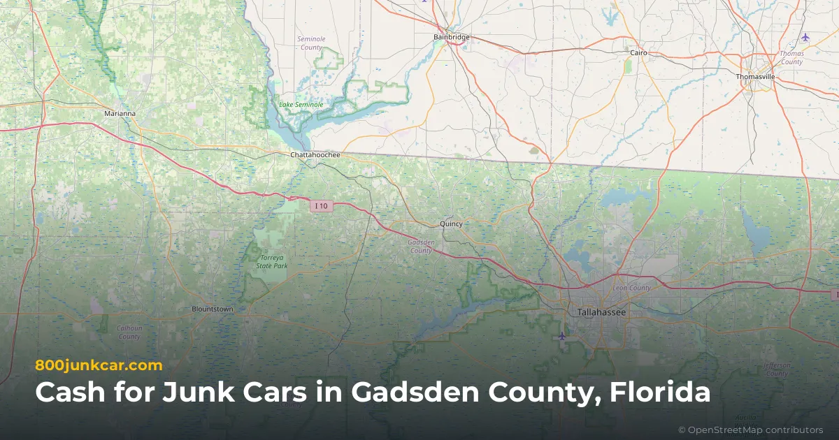 Gadsden County, FL service area map