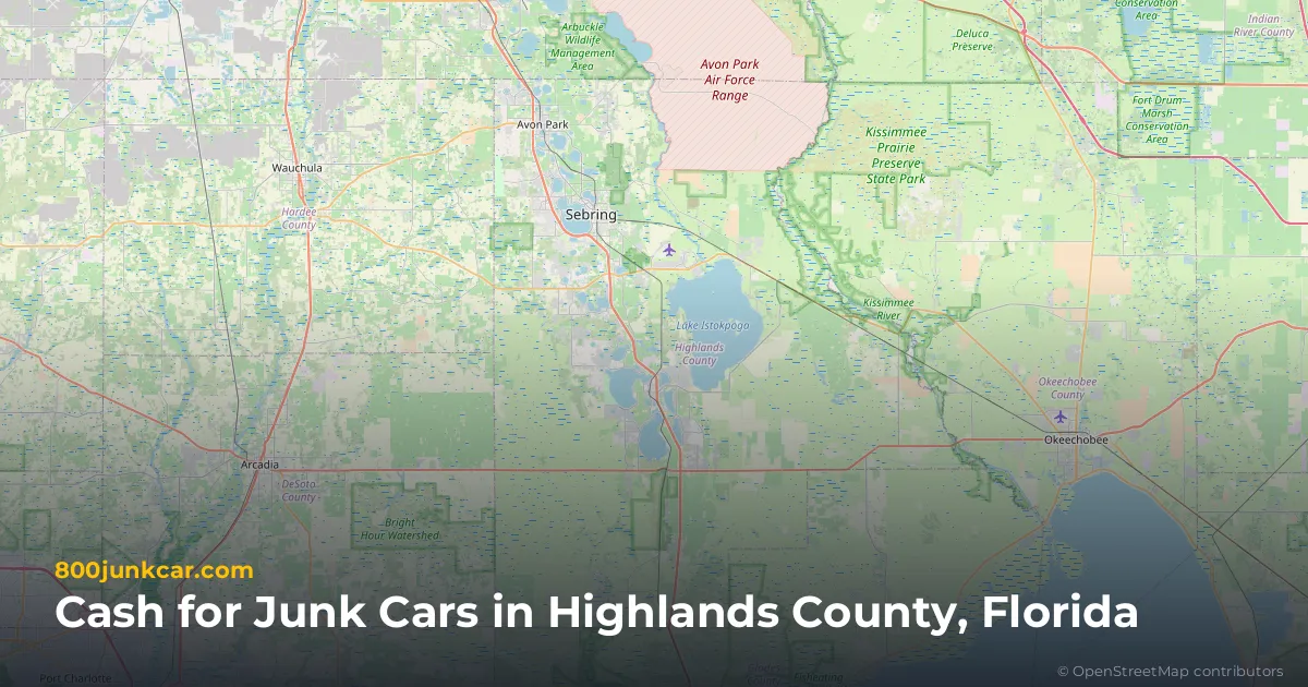 Highlands County, FL service area map