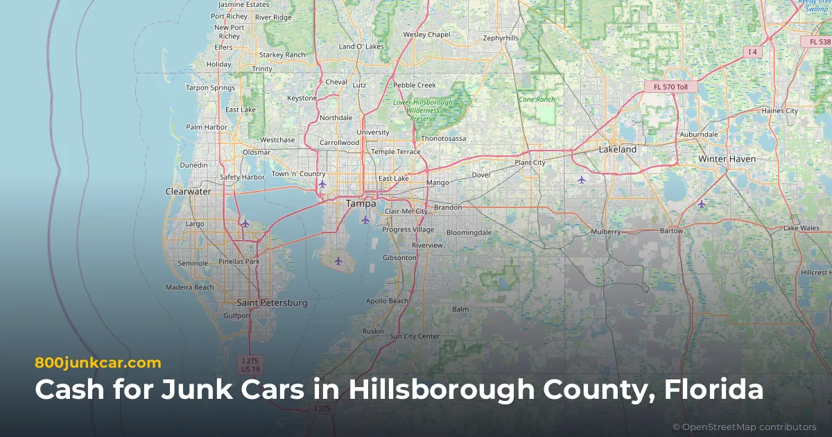 Hillsborough County, FL service area map