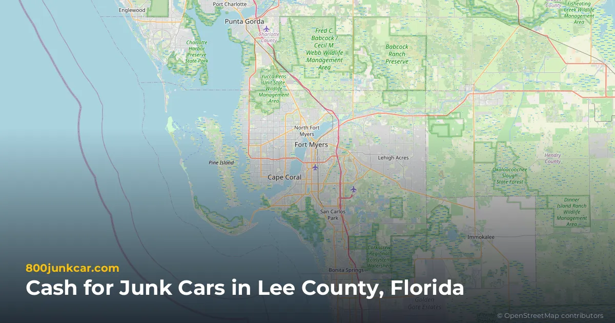 Lee County, FL service area map