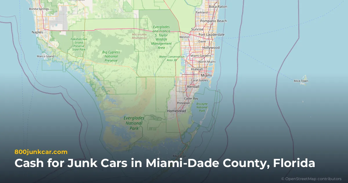 Miami-Dade County, FL service area map