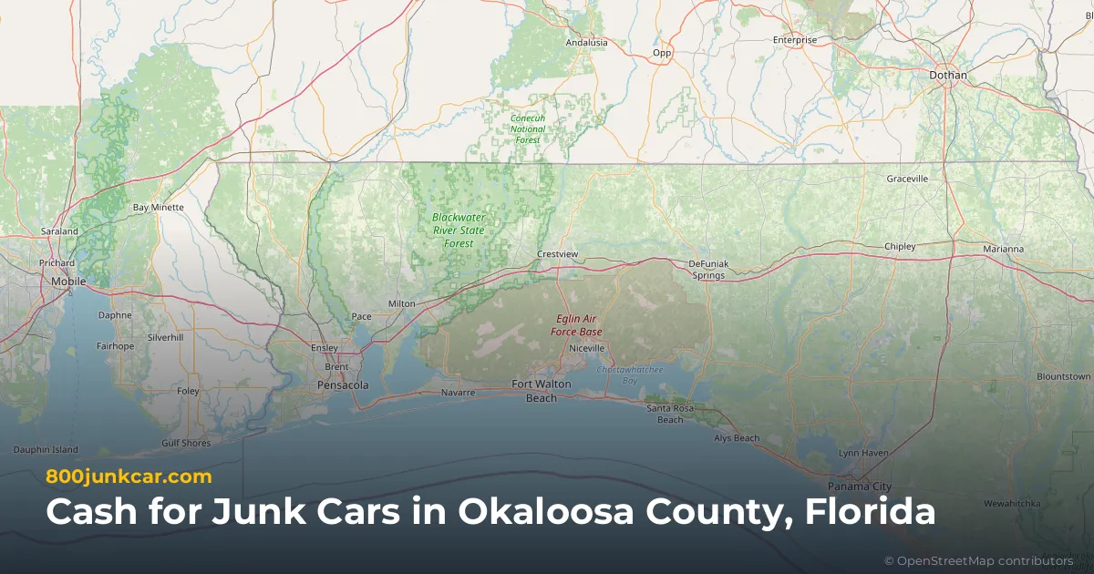 Okaloosa County, FL service area map
