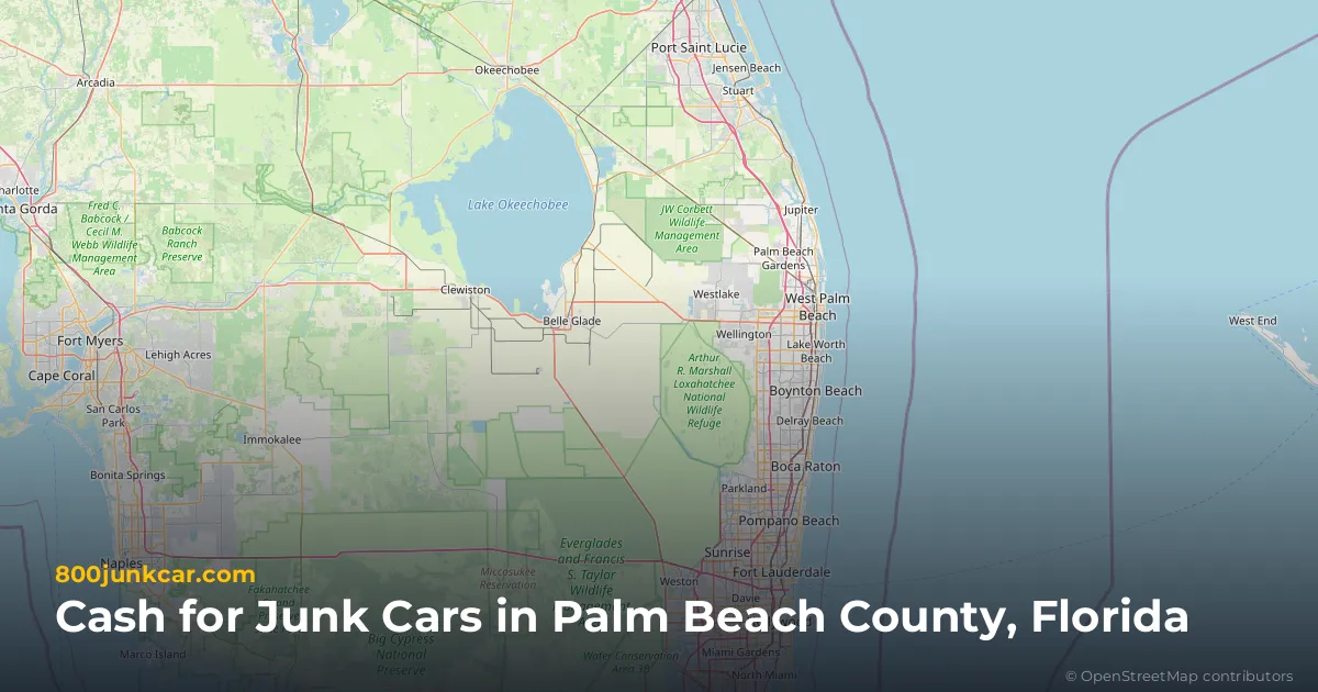 Palm Beach County, FL service area map