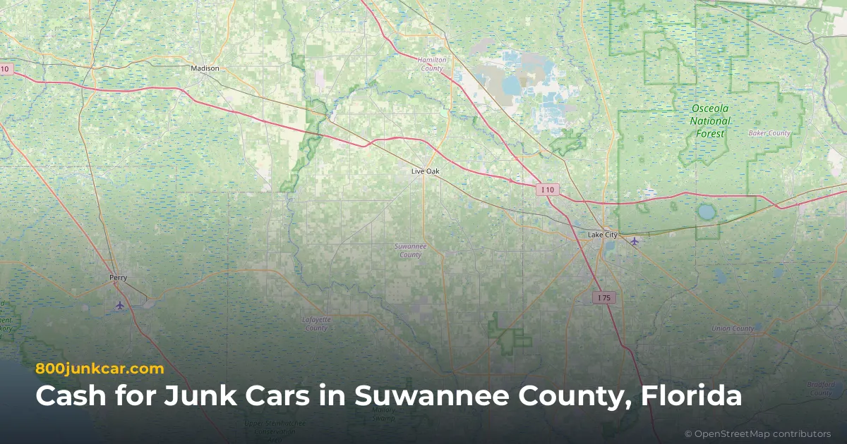Suwannee County, FL service area map