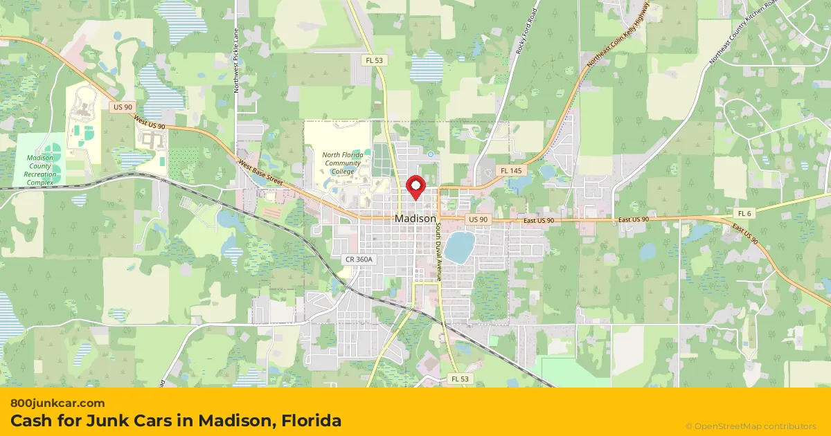 Madison, FL service area map