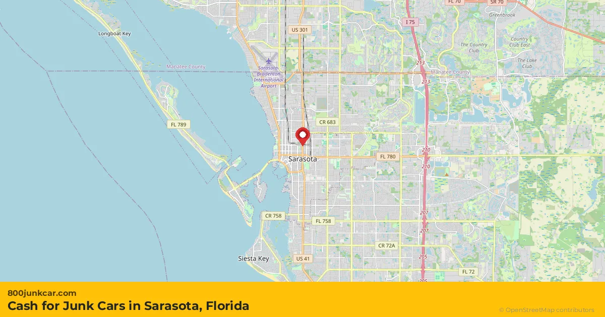 Sarasota, FL service area map
